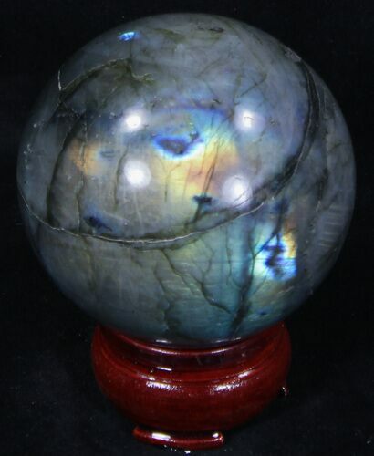 Flashy Labradorite Sphere - Great Color Play #32043
